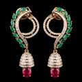 VNCE99373 lab grown diamond earrings on black background
