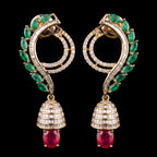 VNCE99373 lab grown diamond earrings on black background