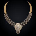 VNCK22373 lab grown diamond necklace on black background