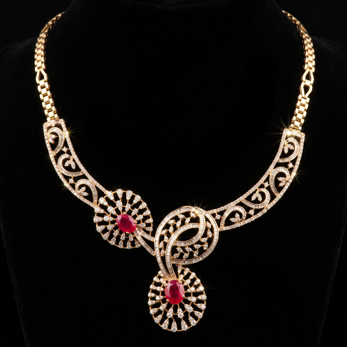 VNCK22778 lab grown diamond necklace on black background