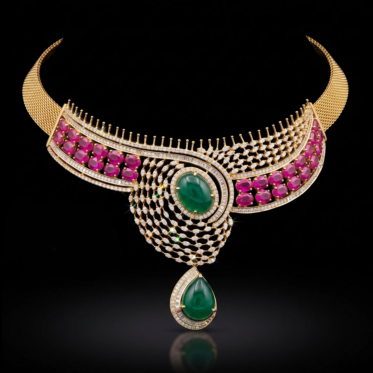 VNCK23528 lab grown diamond necklace on black background