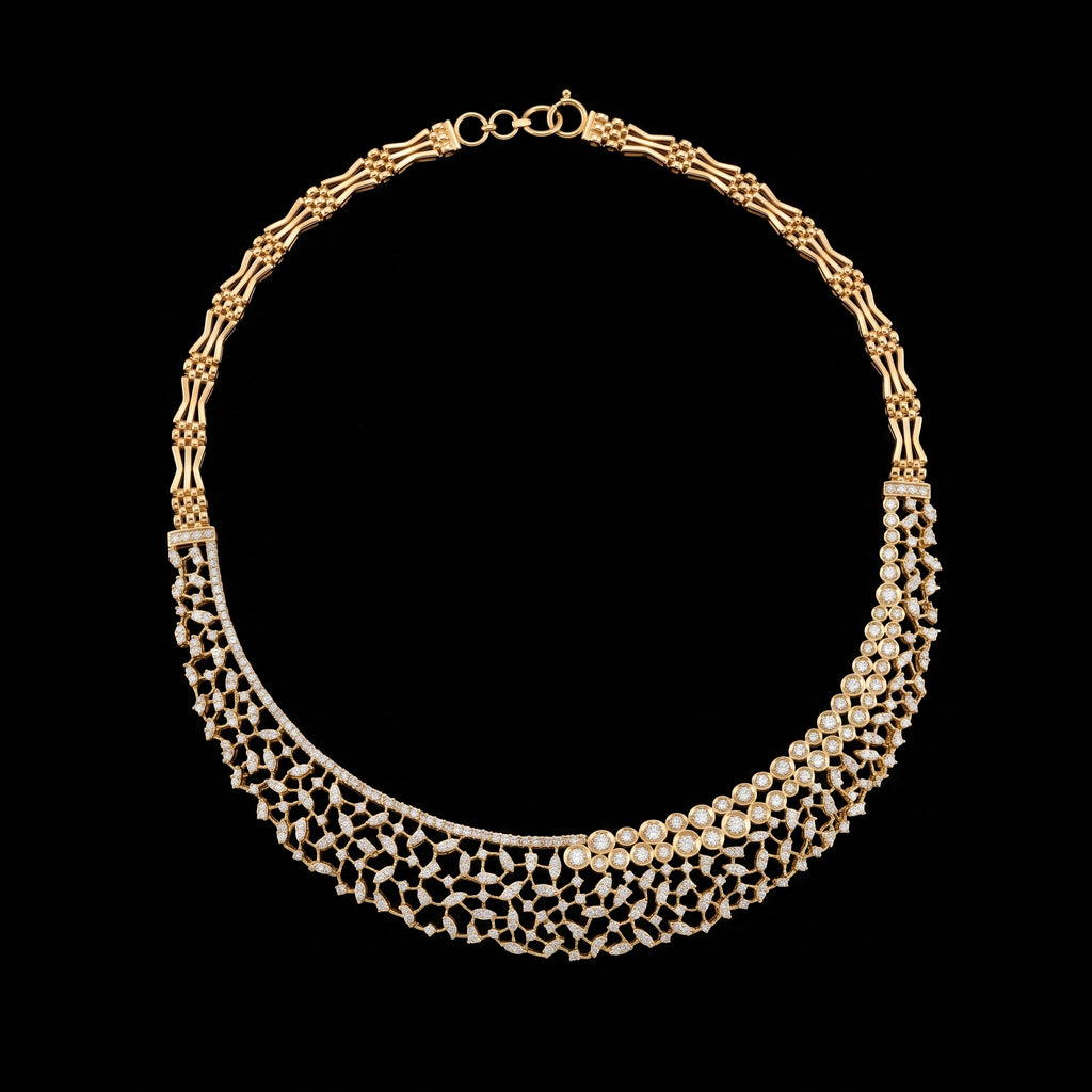 VNCK24314 lab grown diamond necklace on black background