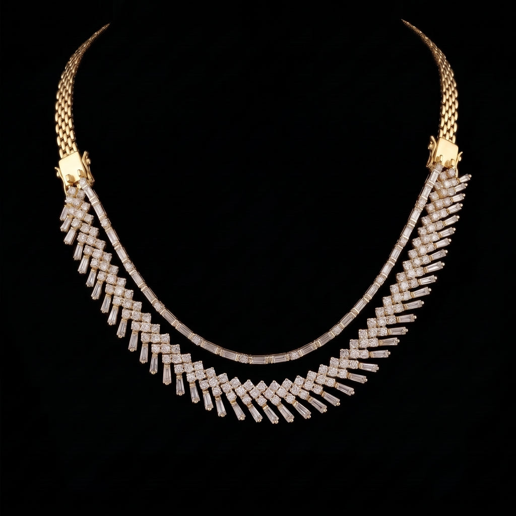 VNCK24517 lab grown diamond necklace on black background
