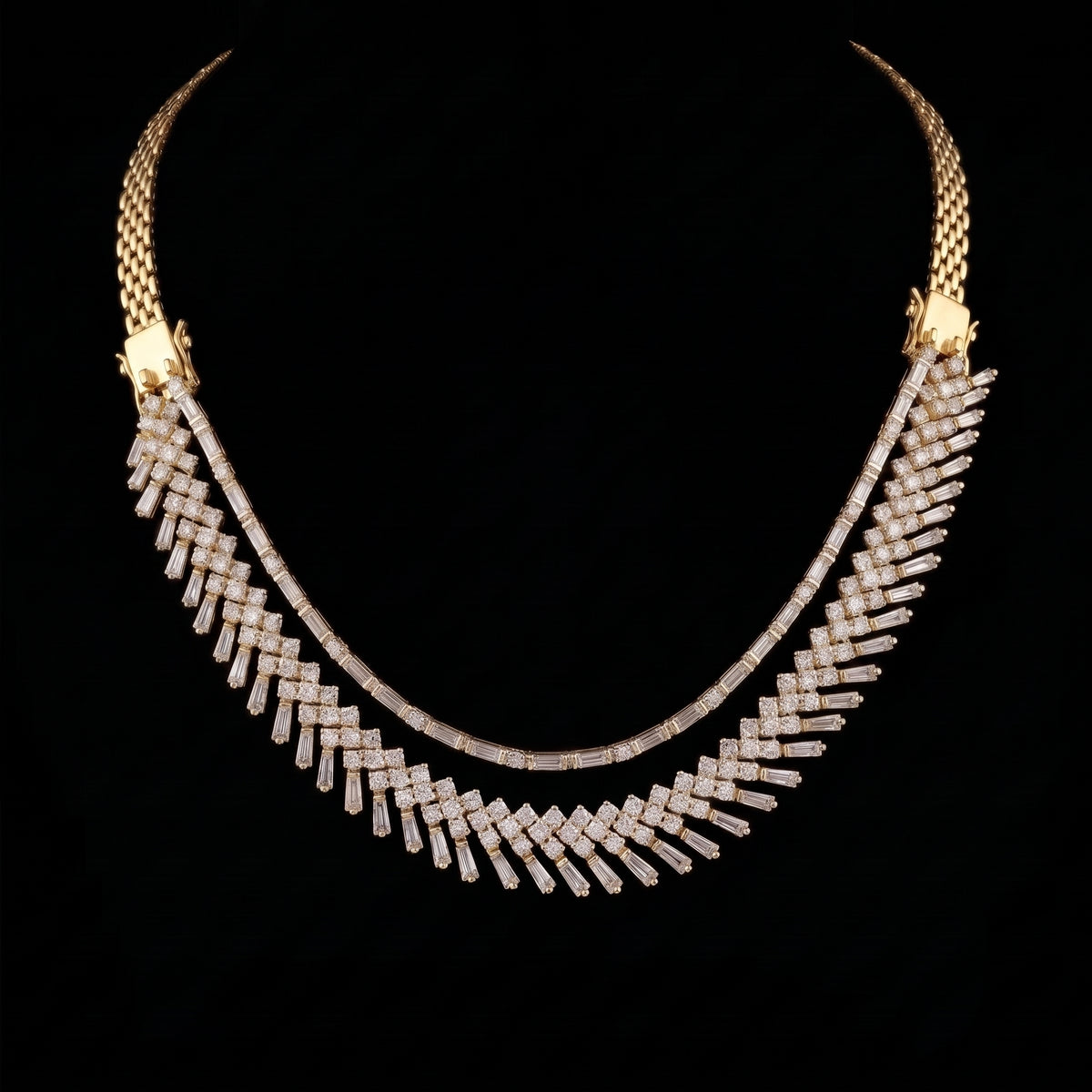 VNCK24517 lab grown diamond necklace on black background