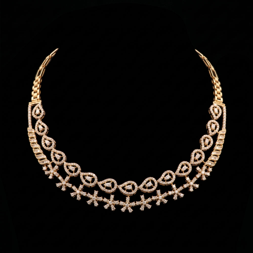 VNCK24567 lab grown diamond necklace on black background