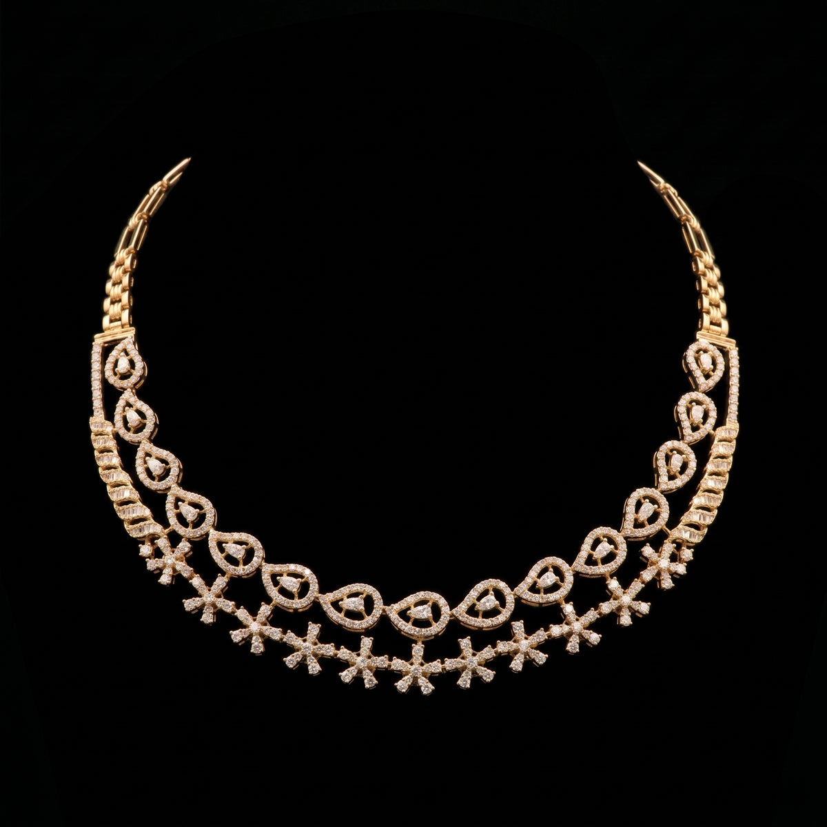 VNCK24567 lab grown diamond necklace on black background