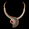 VNCK25844 lab grown diamond necklace on black background