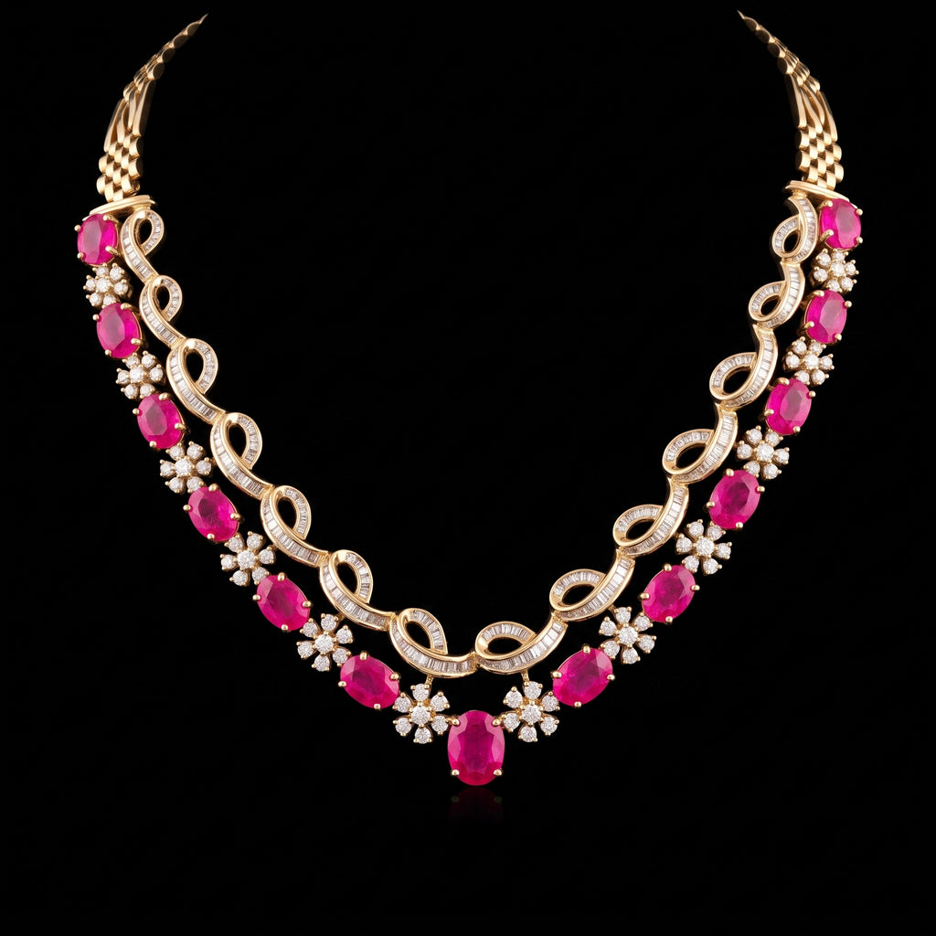VNCK25906 lab grown diamond necklace on black background