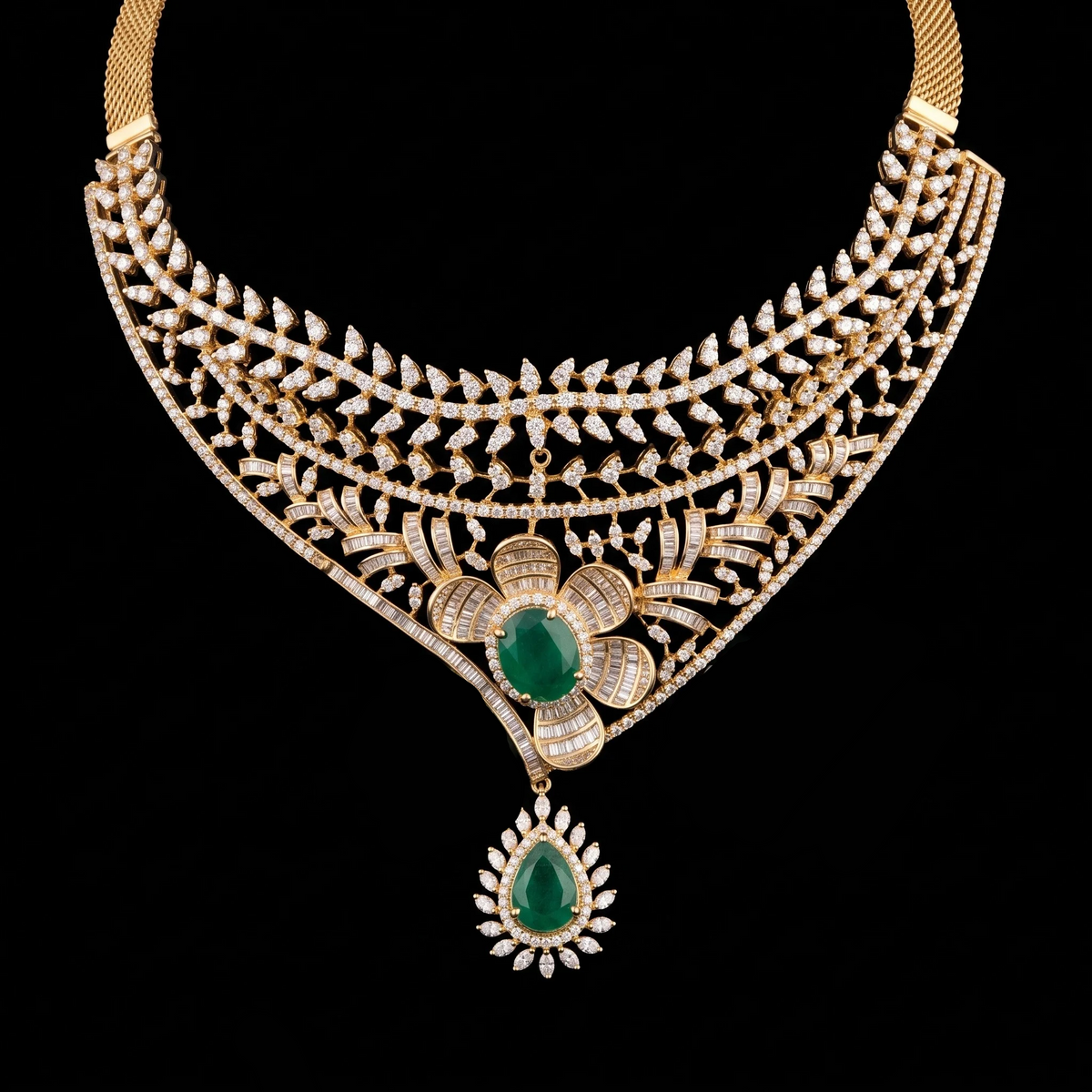 VNCK25954 lab grown diamond necklace on black background