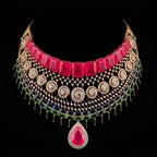 VNCK27035 lab grown diamond necklace on black background