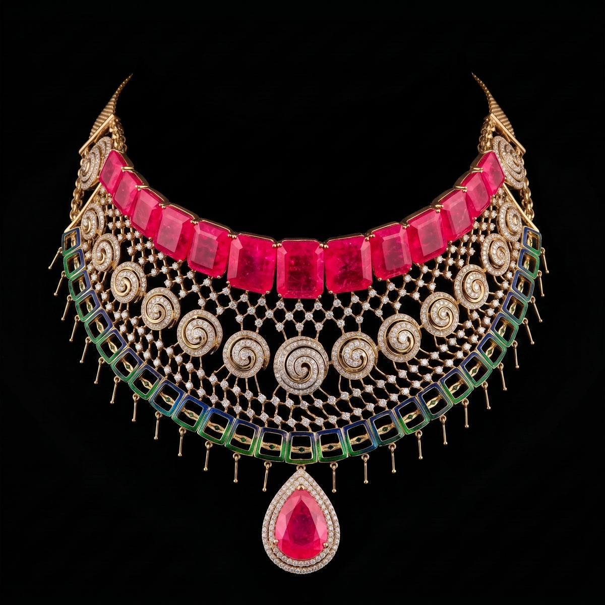 VNCK27035 lab grown diamond necklace on black background