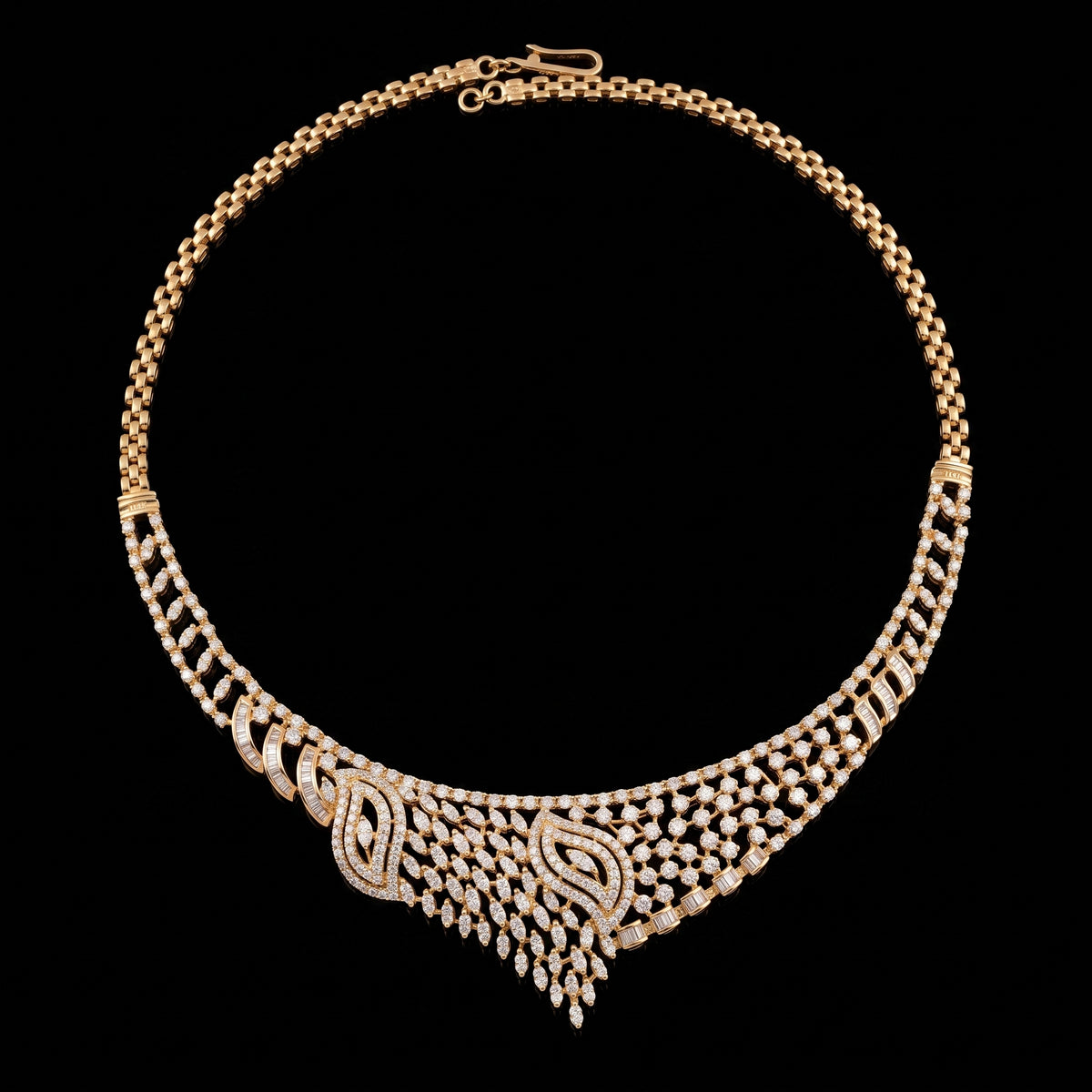 VNCK28871 lab grown diamond necklace on black background