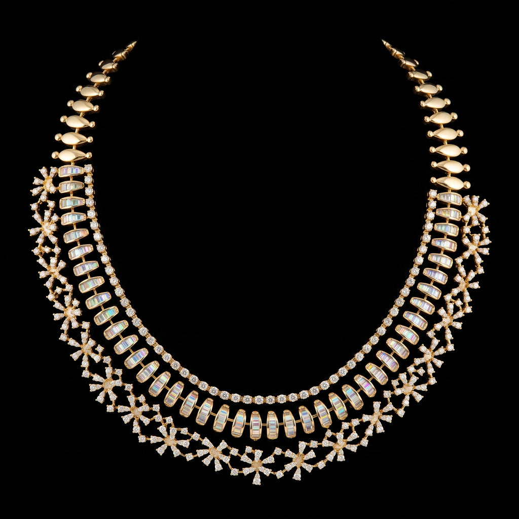 VNCK31191 lab grown diamond necklace on black background