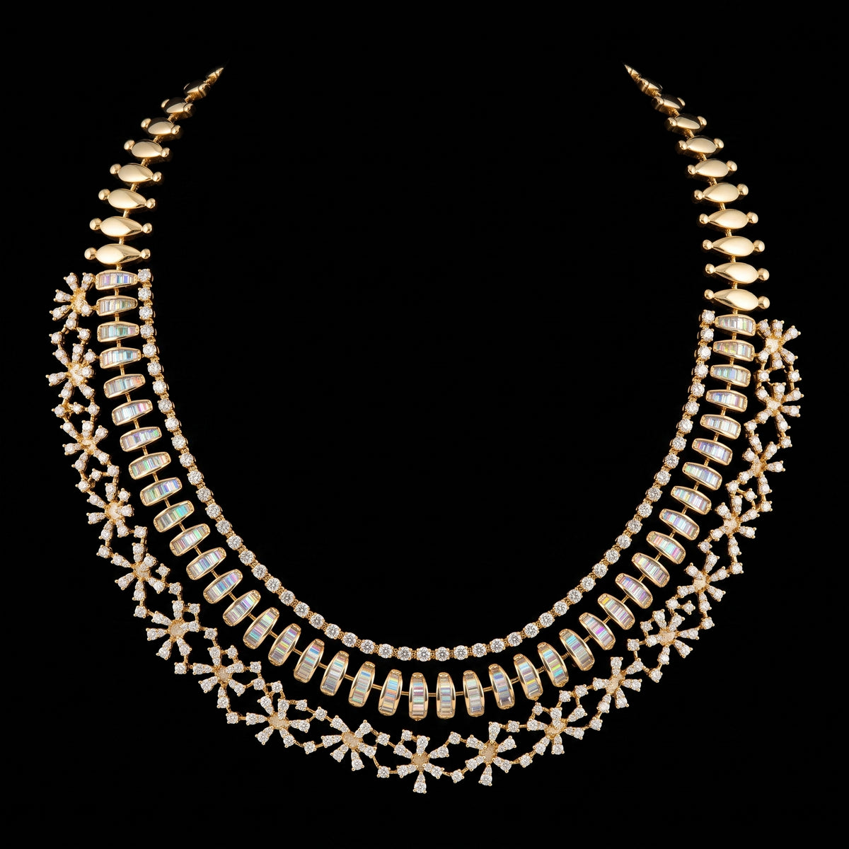 VNCK31191 lab grown diamond necklace on black background