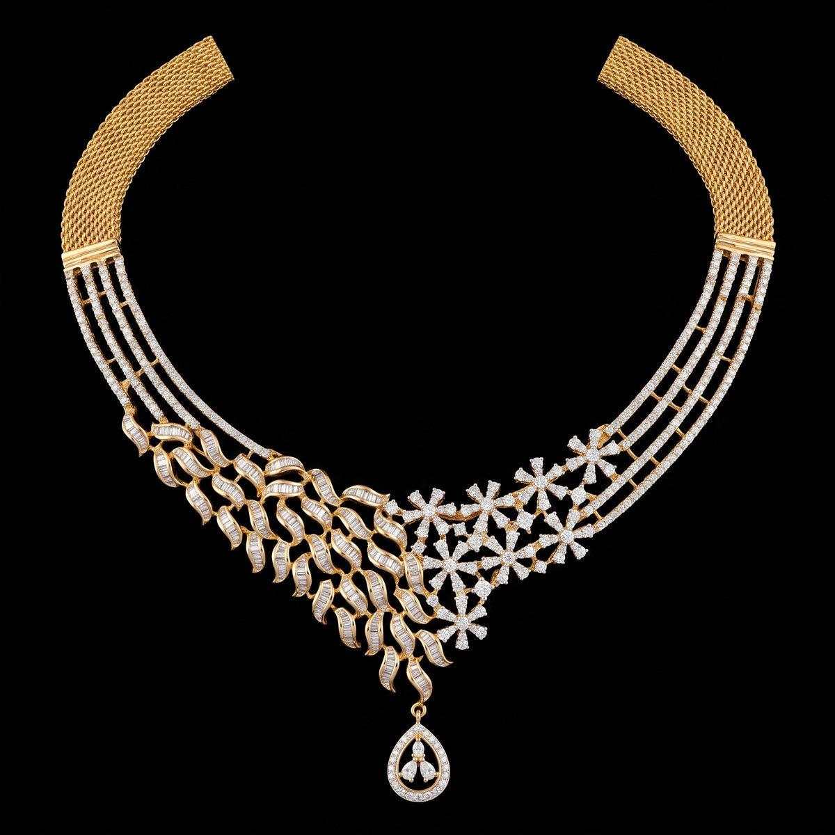 VNCK32520 lab grown diamond necklace on black background