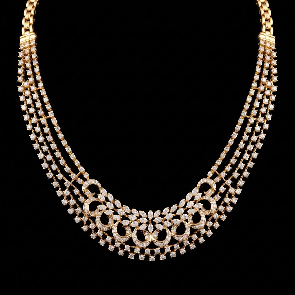 VNCK32934 lab grown diamond necklace on black background