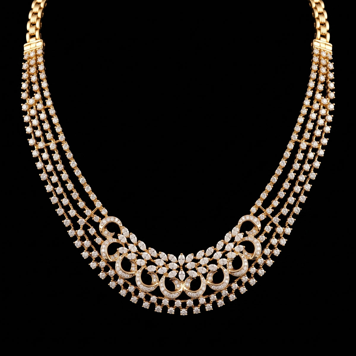 VNCK32934 lab grown diamond necklace on black background