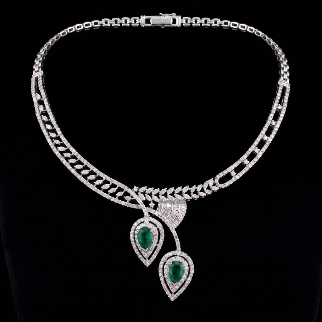 VNCK33030 lab grown diamond necklace on black background
