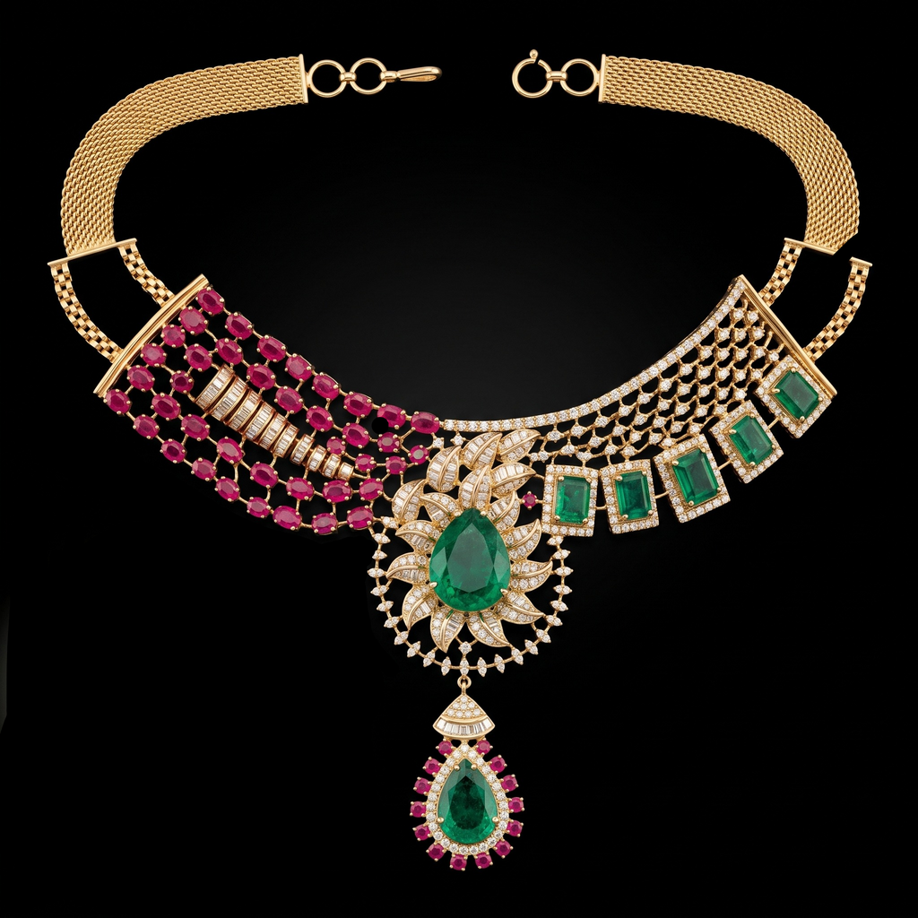 VNCK34060 lab grown diamond necklace on black background