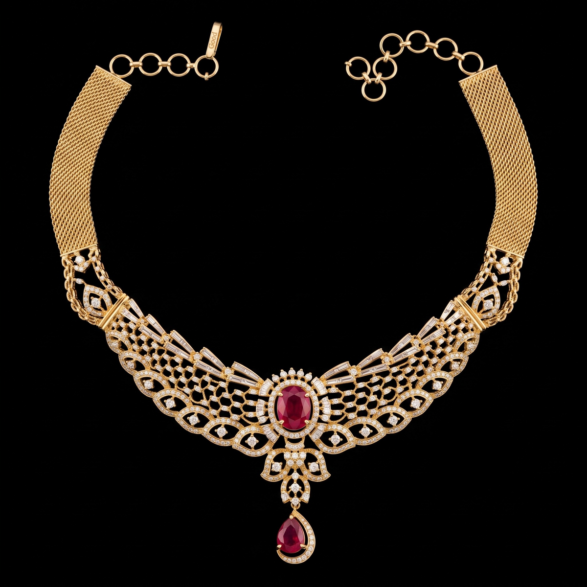 VNCK34539 lab grown diamond necklace on black background