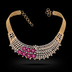 VNCK36345 lab grown diamond necklace on black background