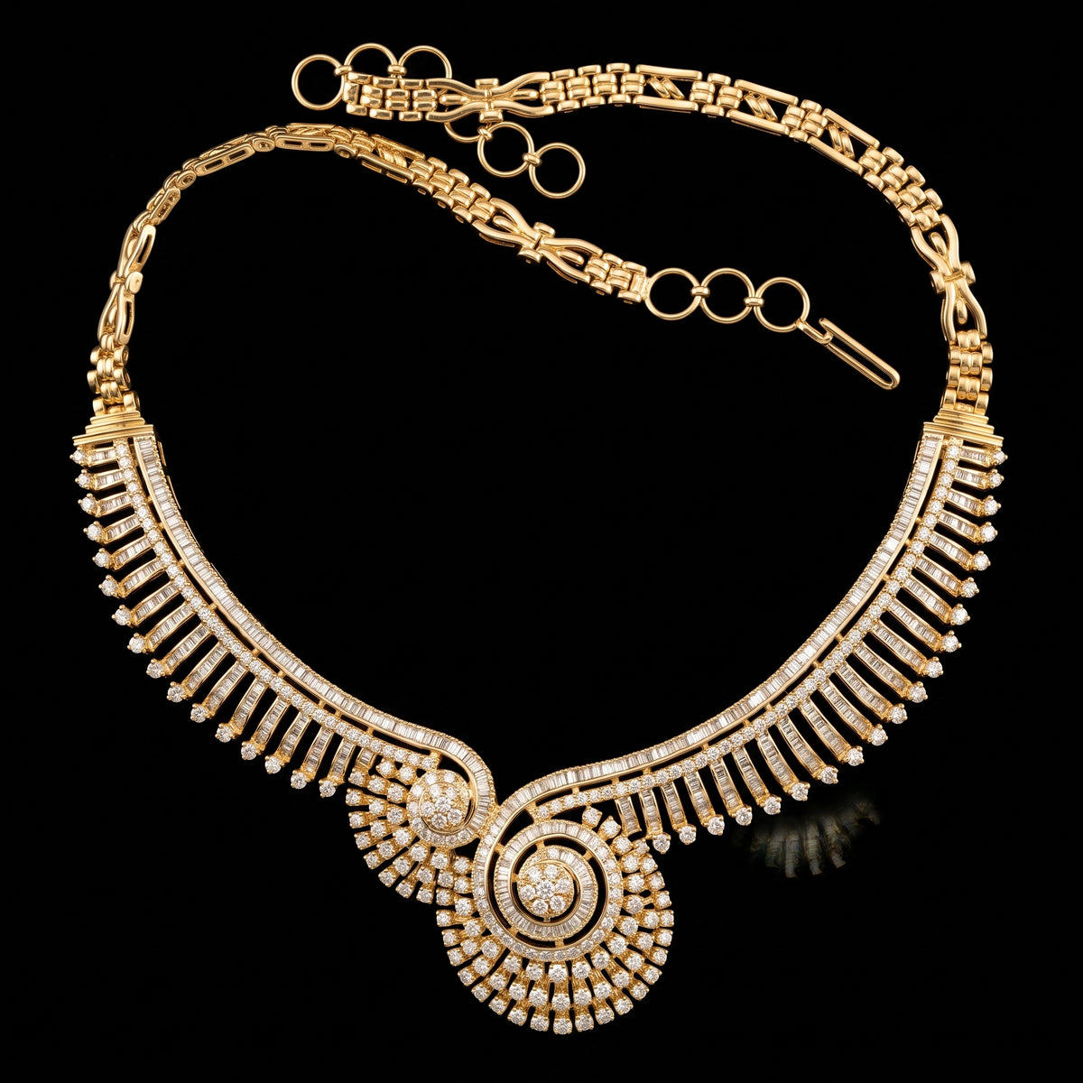 VNCK37960 lab grown diamond necklace on black background
