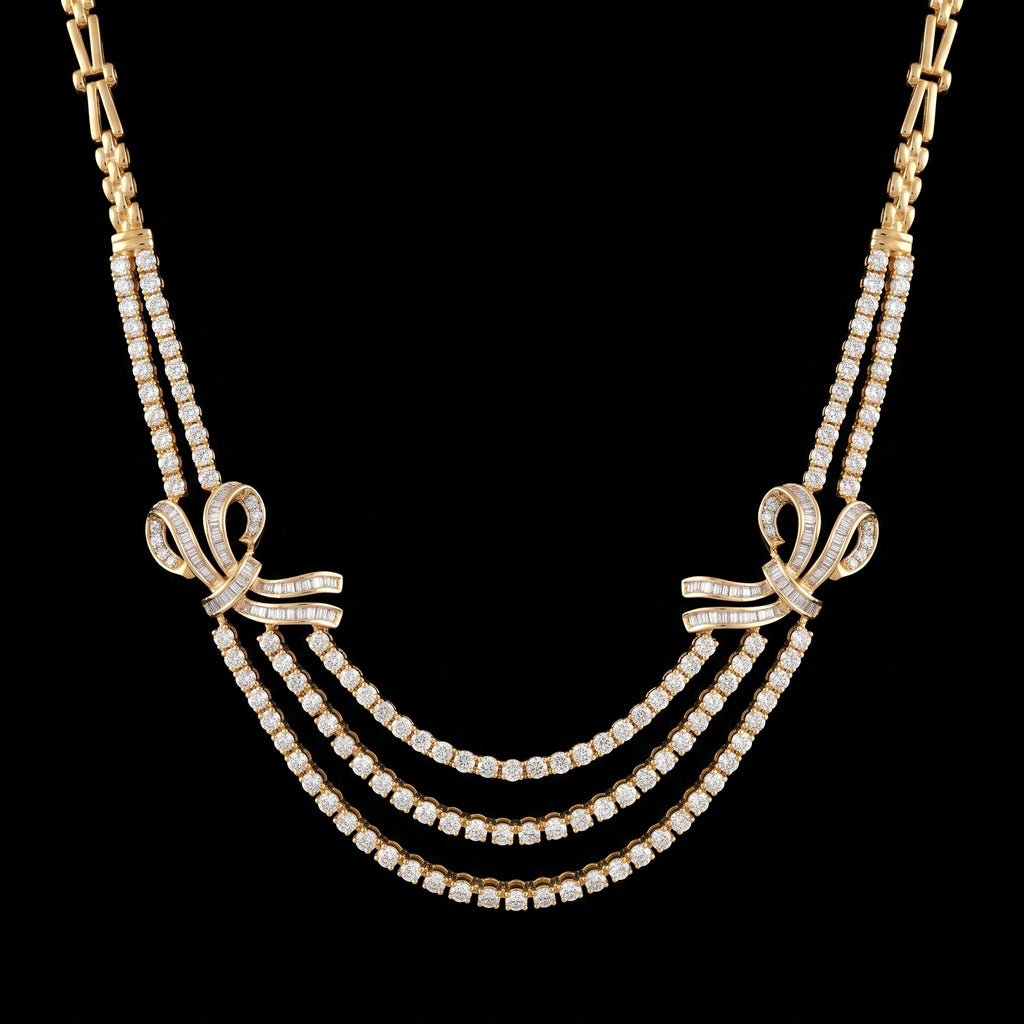 VNCK38256 lab grown diamond necklace on black background