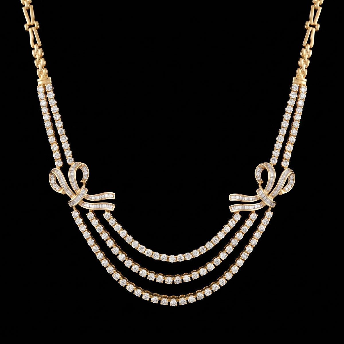 VNCK38256 lab grown diamond necklace on black background