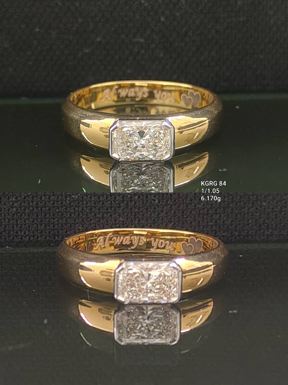 1.05Ct of Ring with the Purity of 18K
