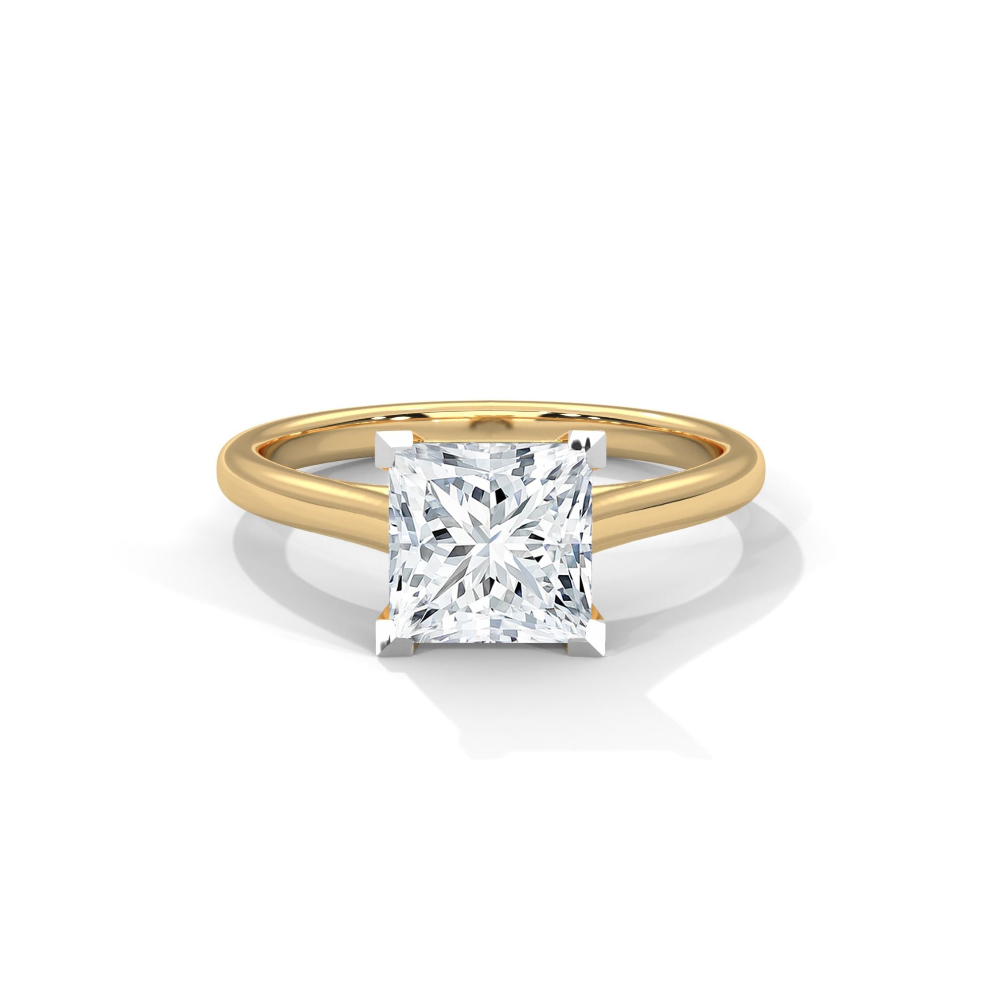 1.00 Ct Ring Princess Cut 18Kt Gold