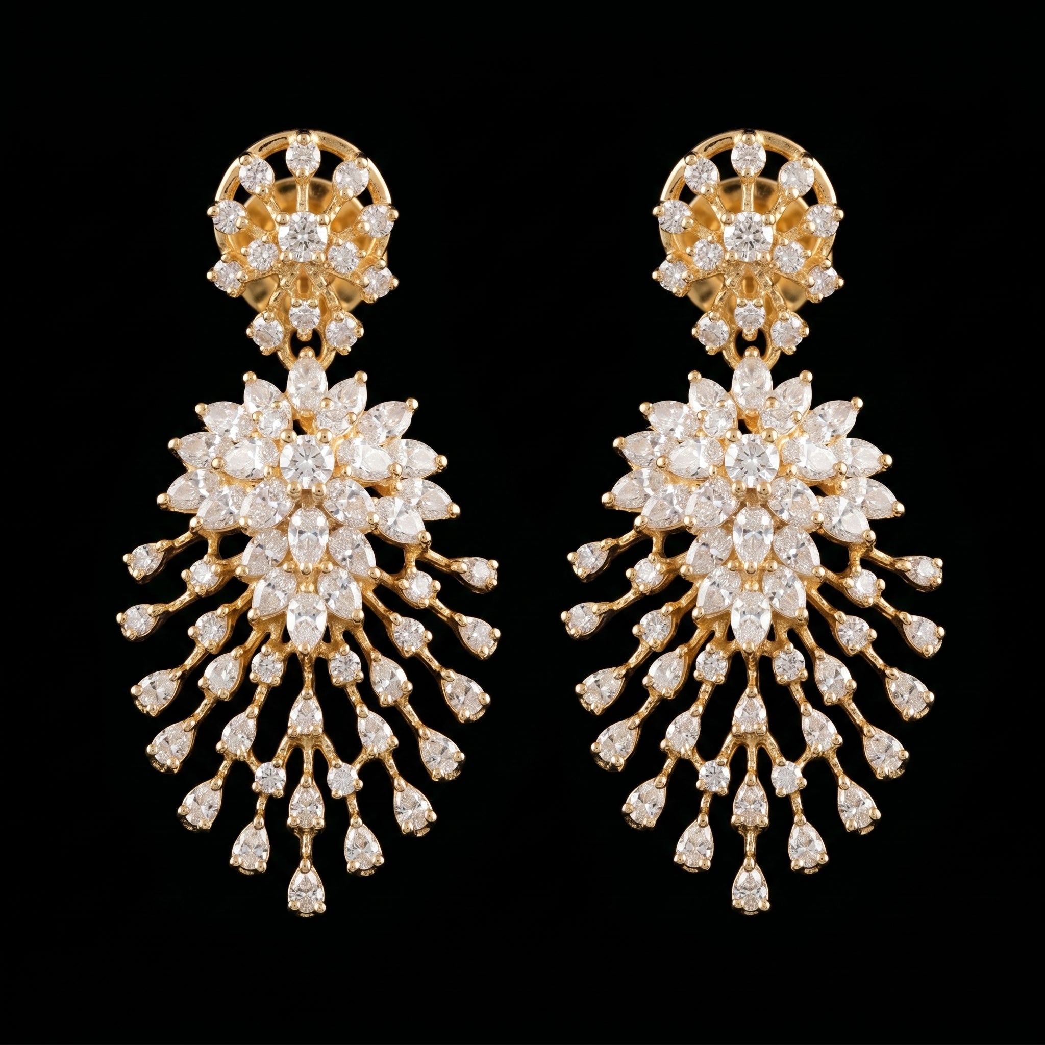 6.01Ct of Long Earring With Purity of 14K