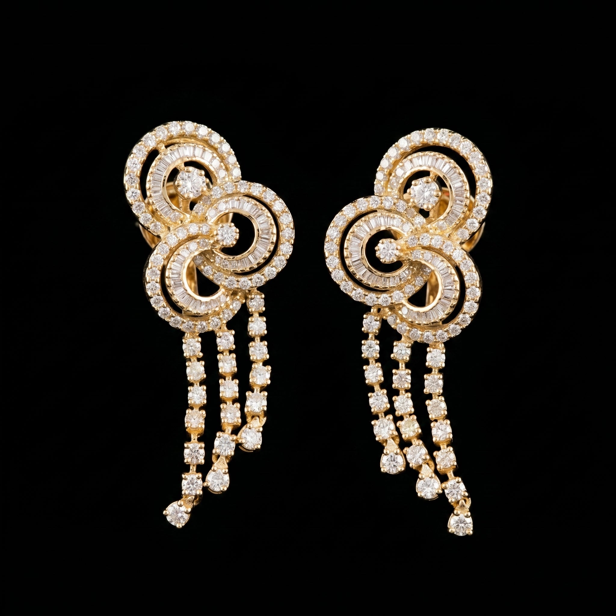 3.79Ct of Long Earring With Purity of 14K