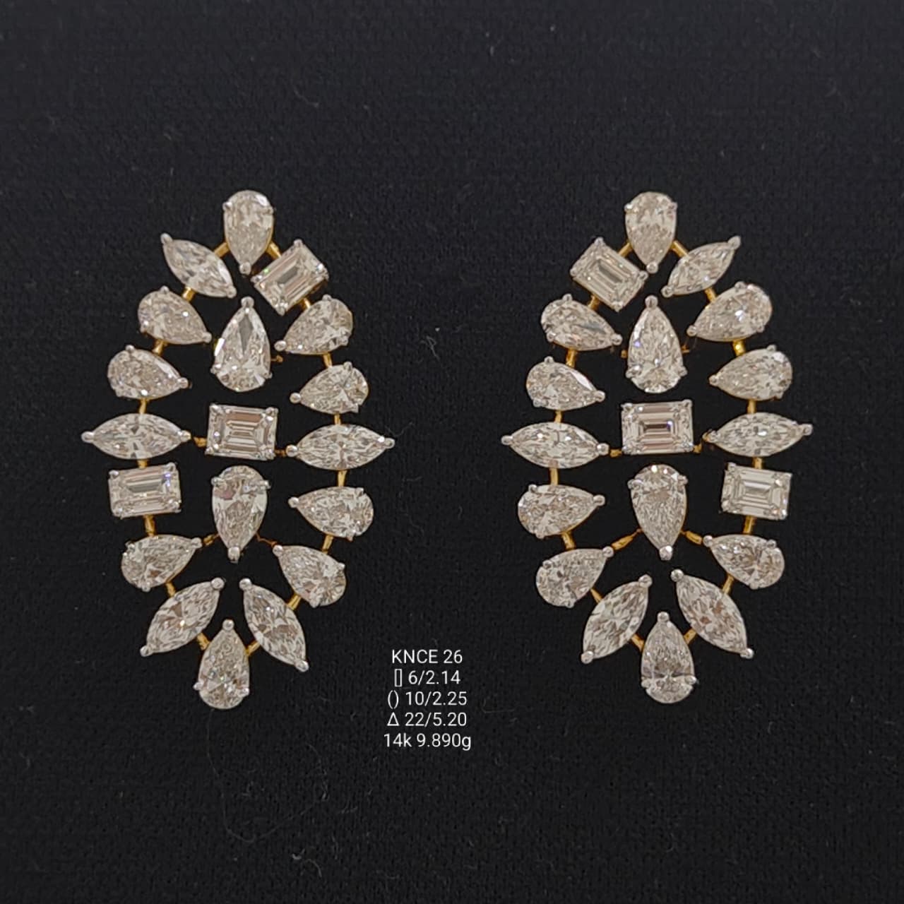 9.59Ct of Earrings With the Purity of 14K