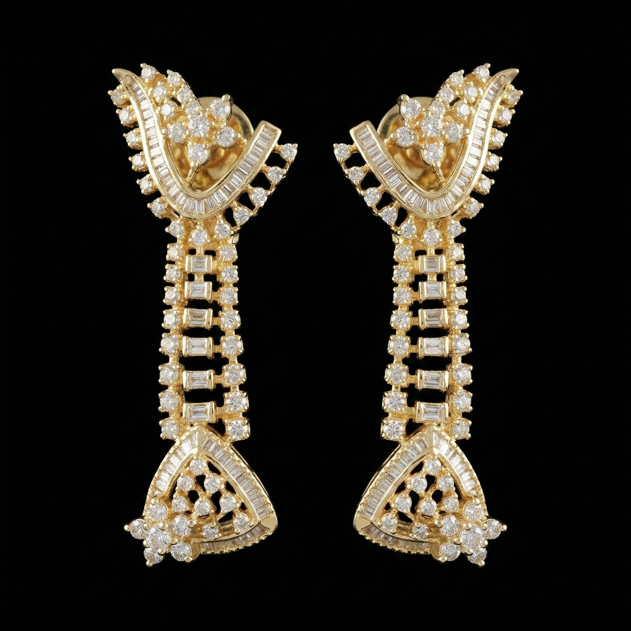2.78Ct of Long Earring With Purity of 14K