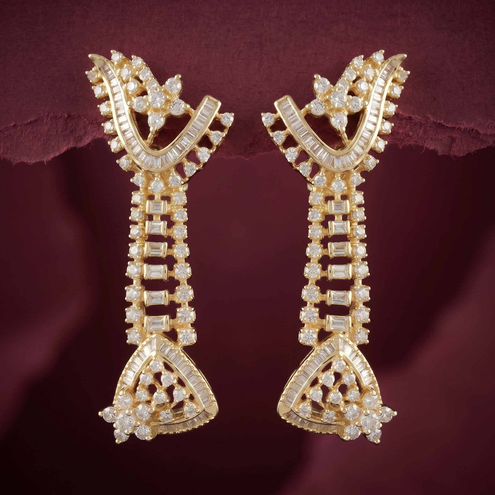 2.78Ct of Long Earring With Purity of 14K
