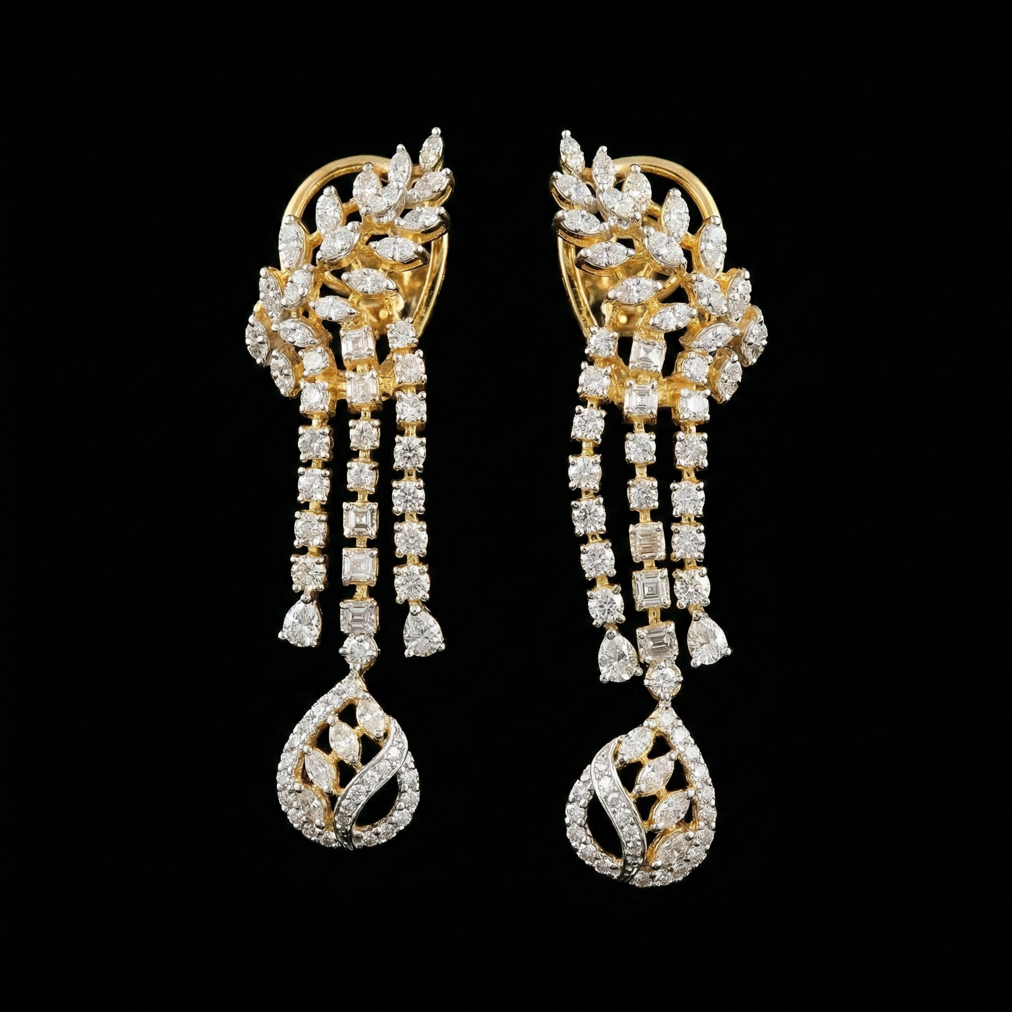 3.09Ct of Long Earring With Purity of 14K