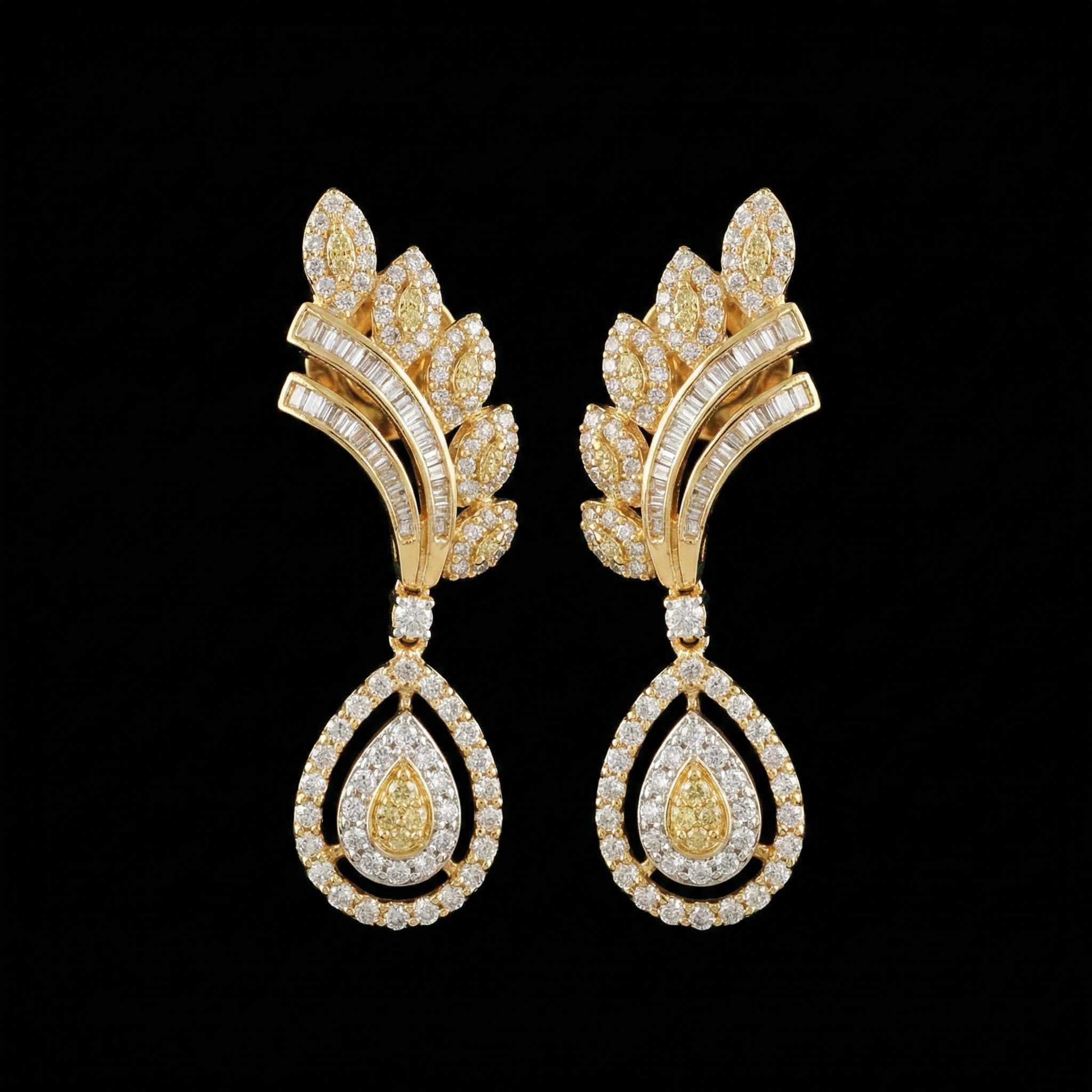 2.64Ct of Long Earring With Purity of 14K