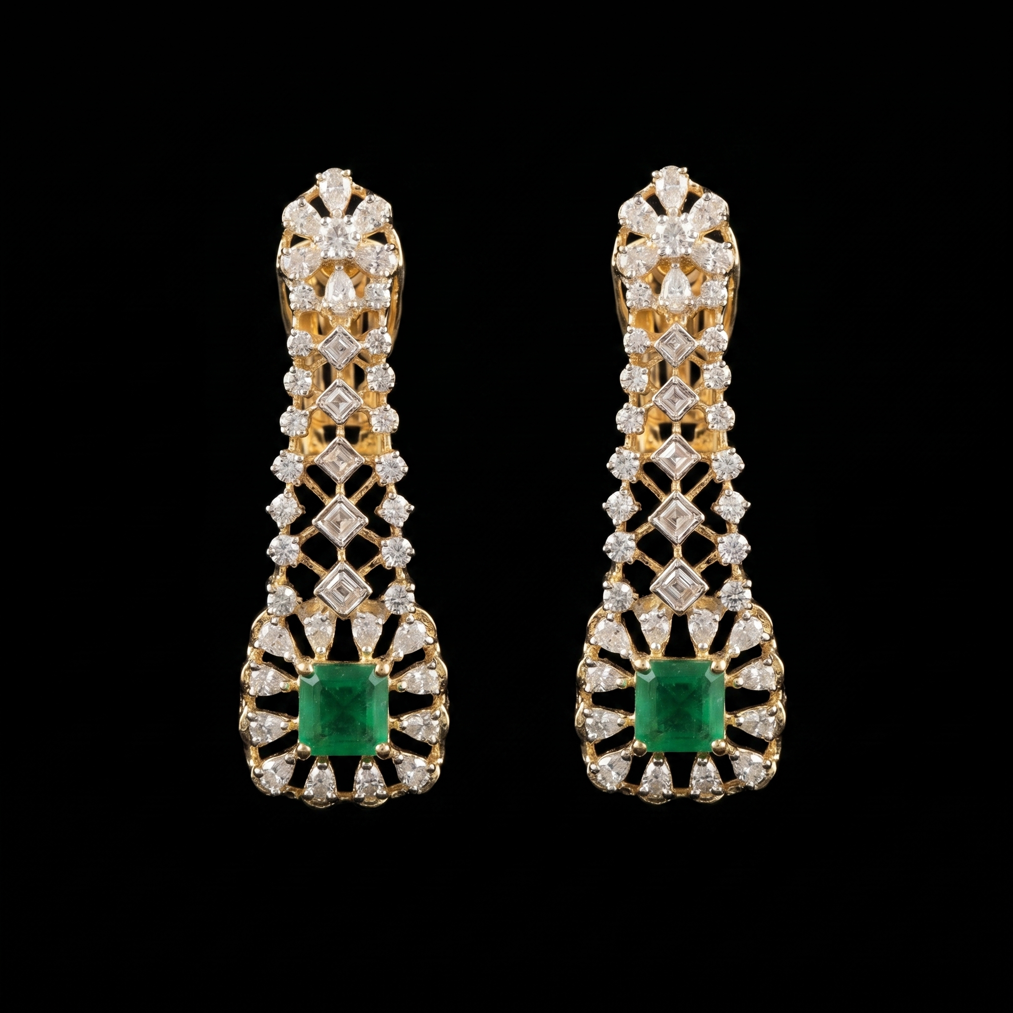8.08Ct of Long Earring With Purity of 14K