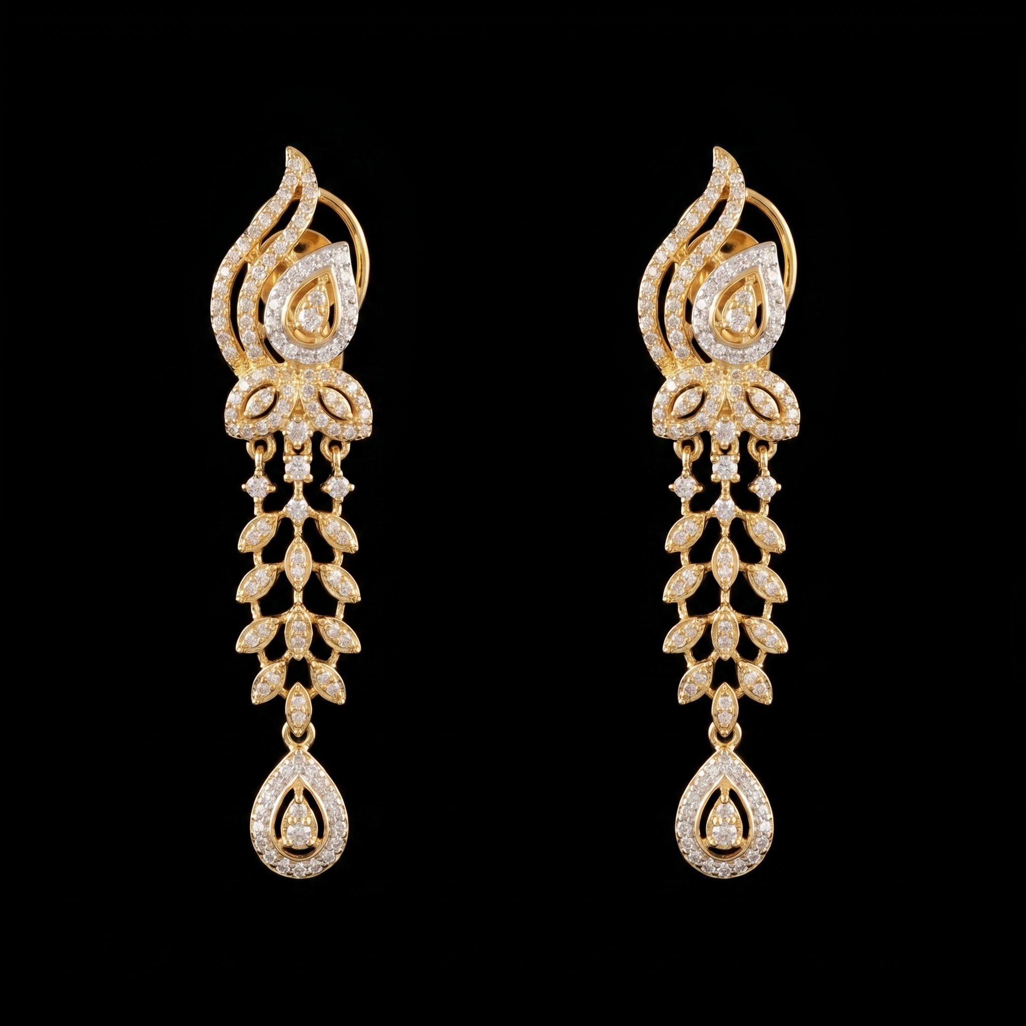 1.81Ct of Long Earring With Purity of 14K