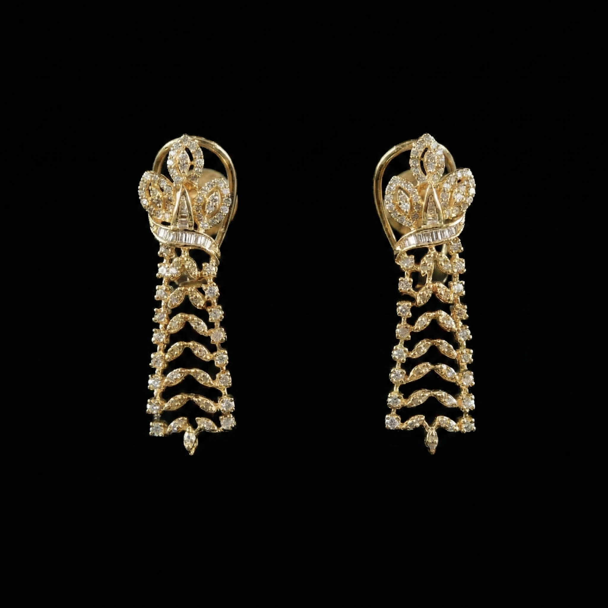 1.63Ct of Long Earring With Purity of 14K