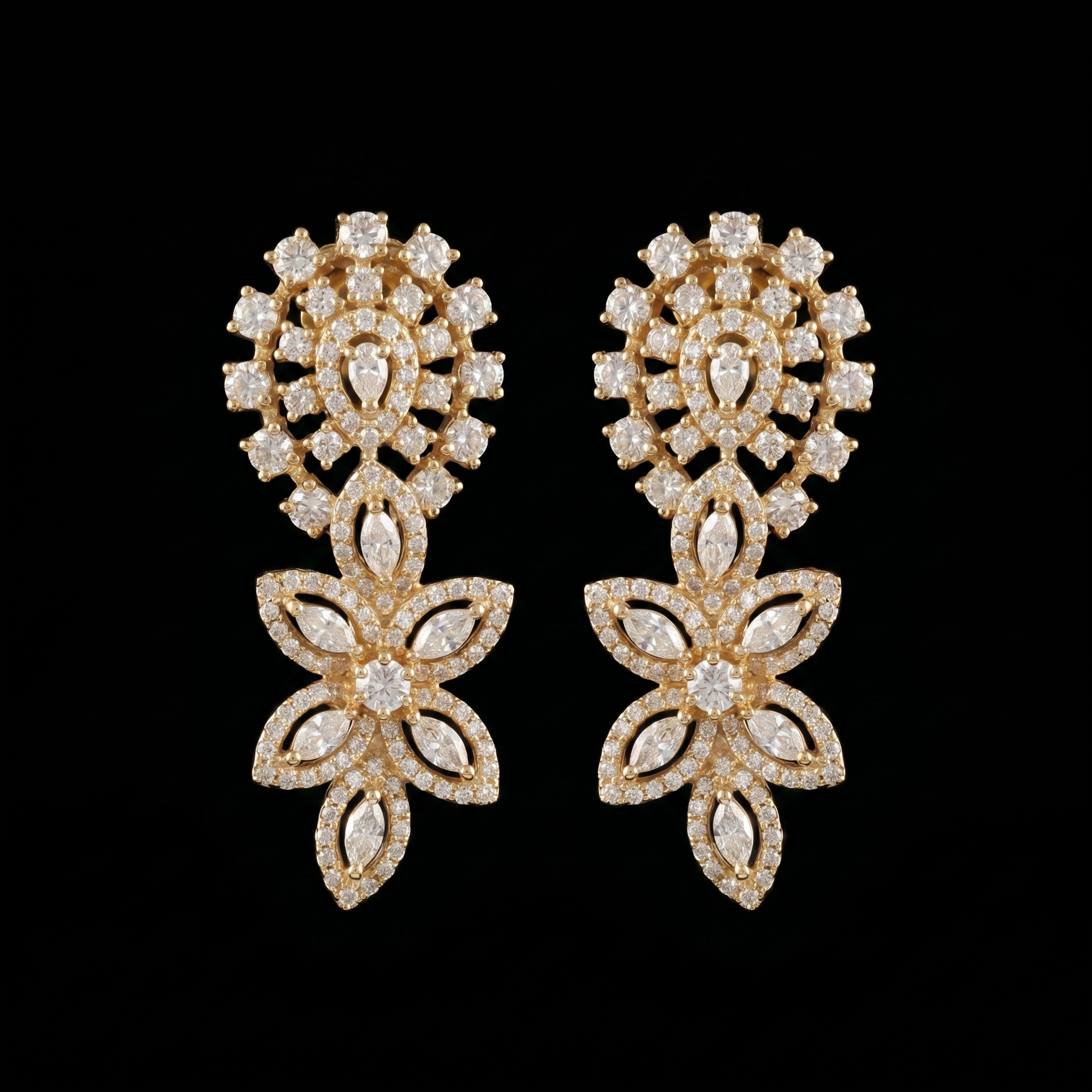 4.84Ct of Long Earring With Purity of 14K