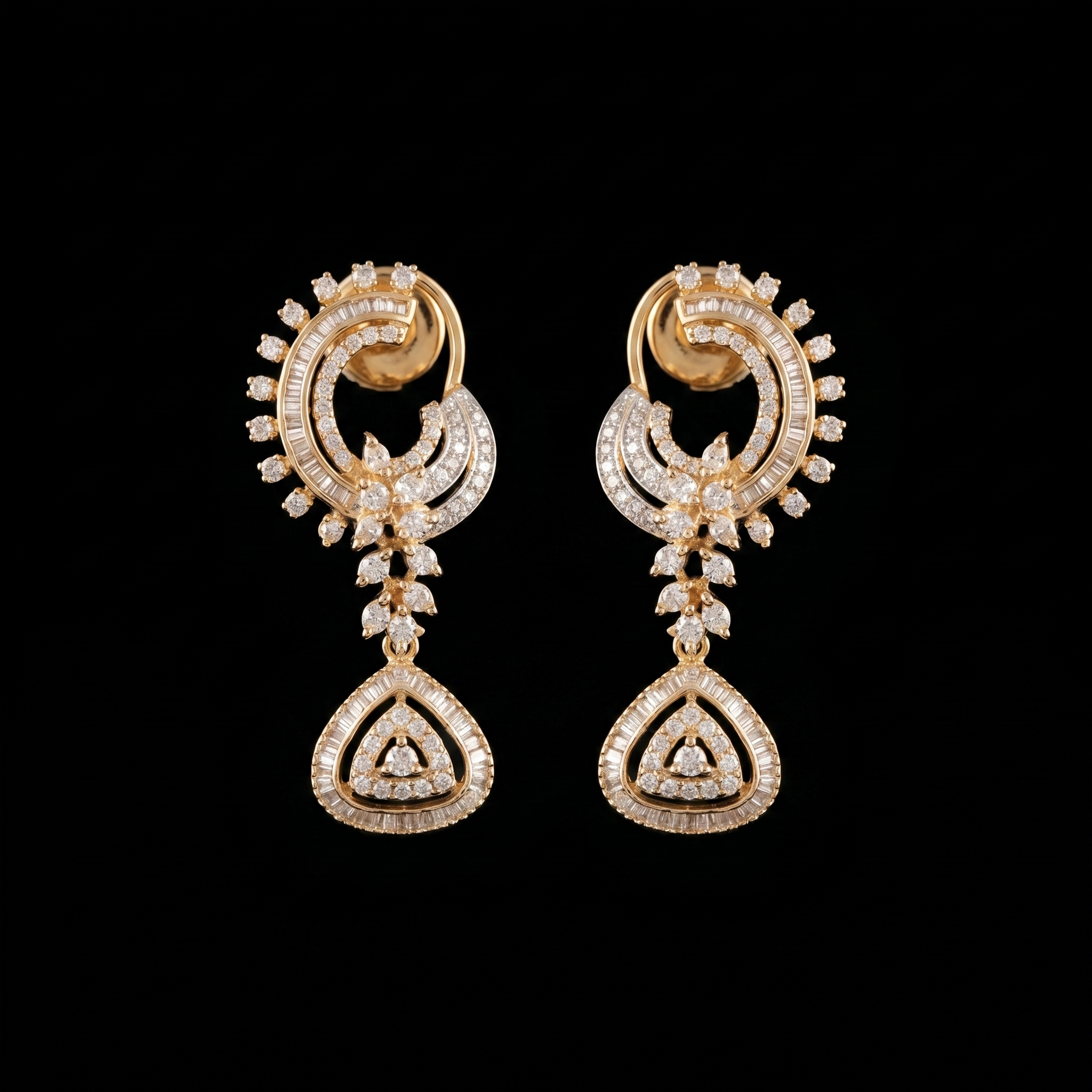 3.56Ct of Long Earring With Purity of 14K