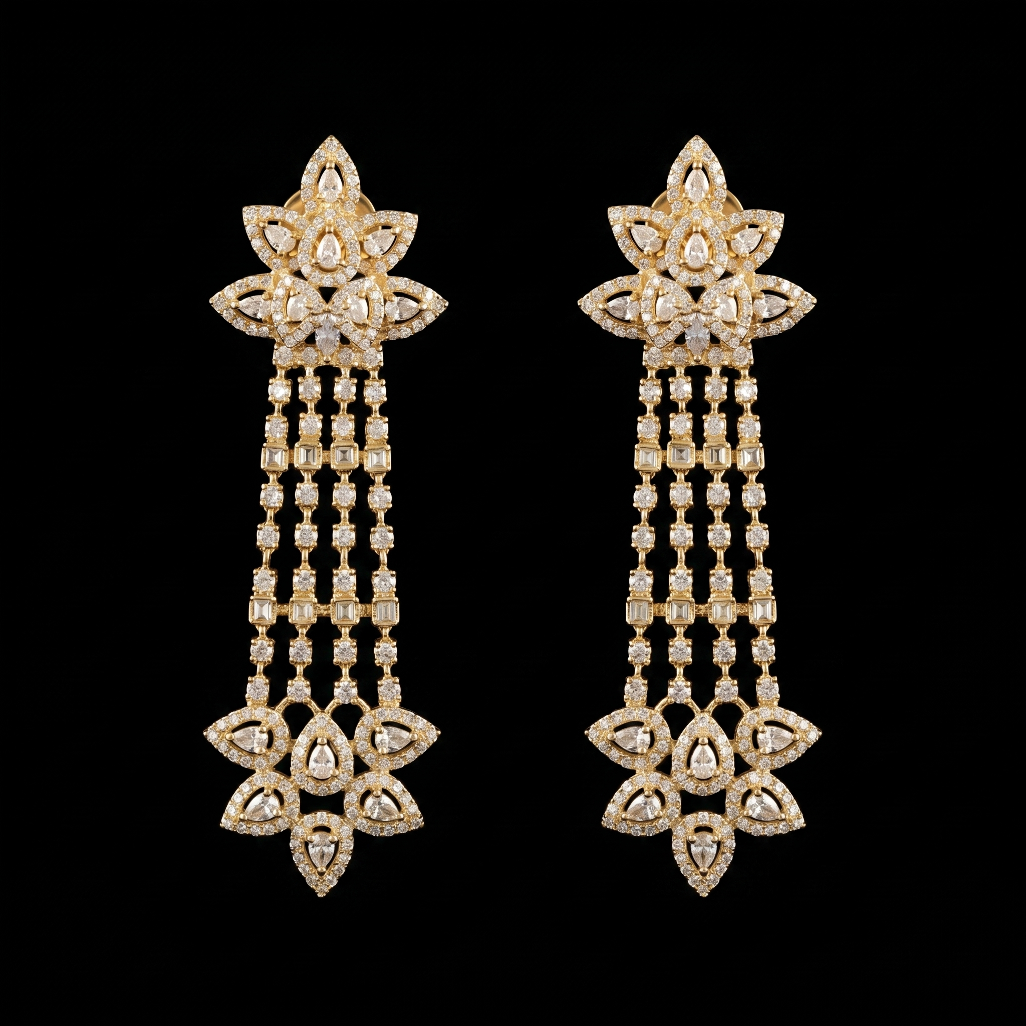 5.94Ct of Long Earring With Purity of 14K