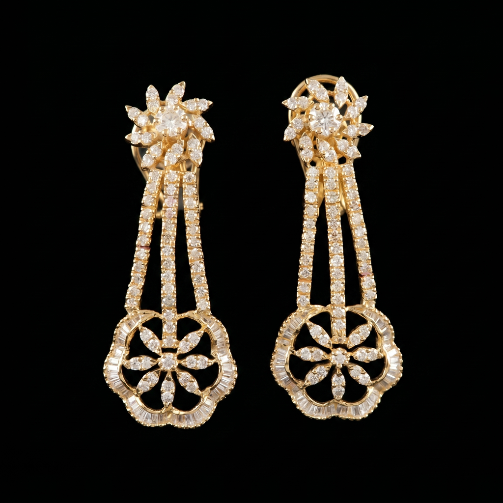 3.42Ct of NecklaceEarring With the Purity of 14K