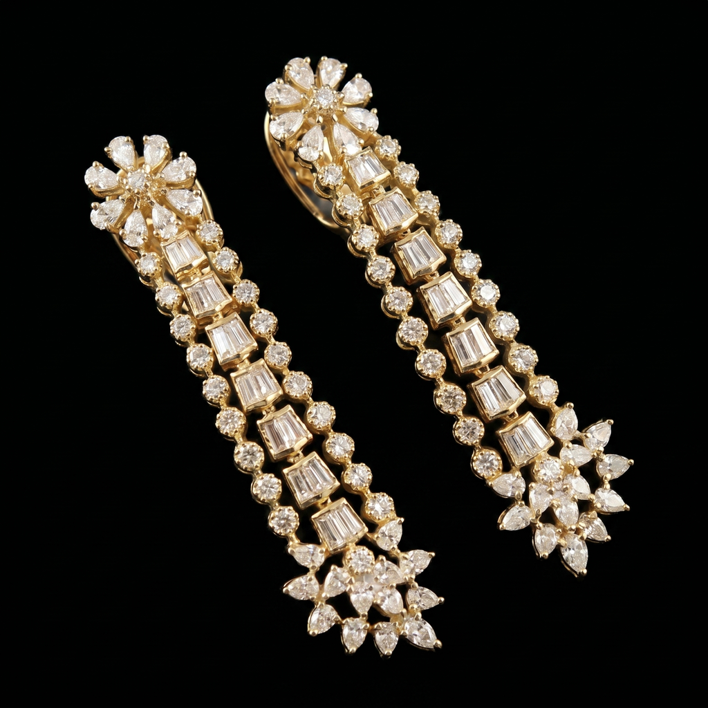 6.24Ct of Locket Earring With Purity of 18K