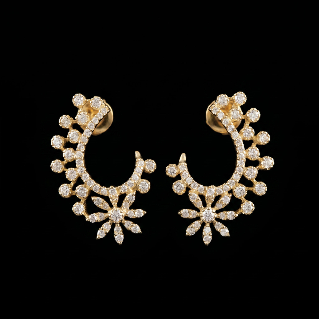 3Ct of Locket earring With the Purity of 18K