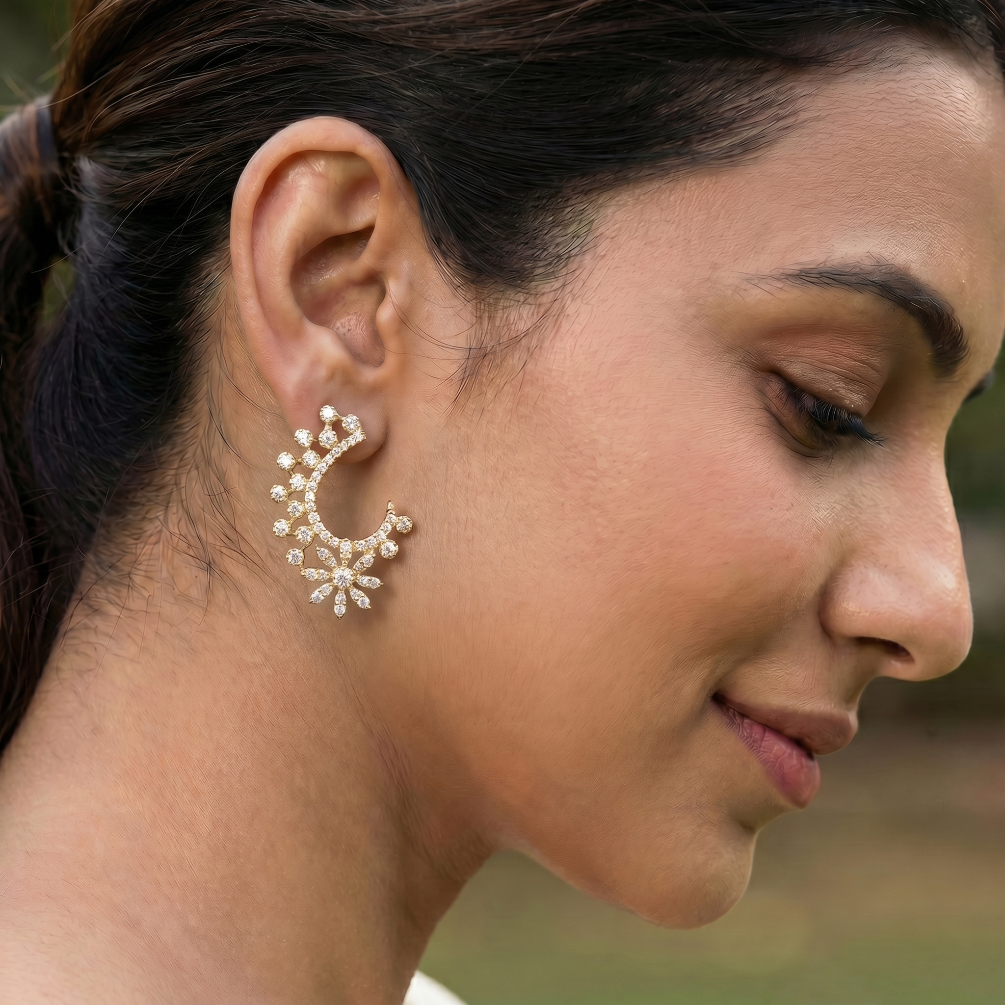 3Ct of Locket earring With the Purity of 18K
