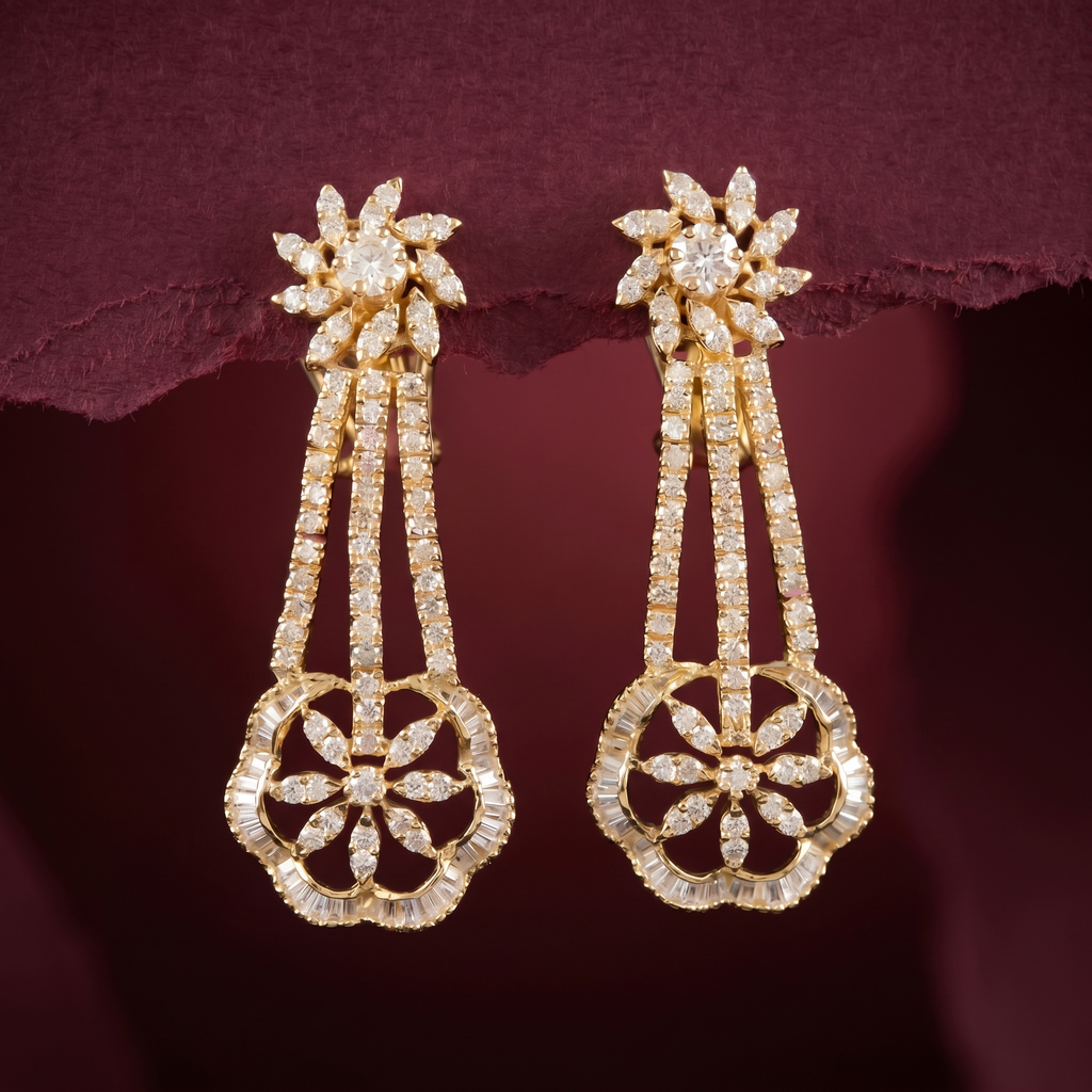 3.42Ct of NecklaceEarring With the Purity of 14K