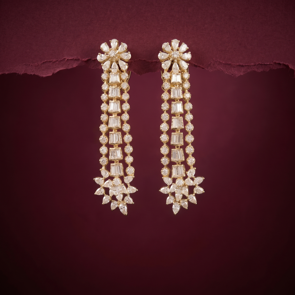 6.24Ct of Locket Earring With Purity of 18K