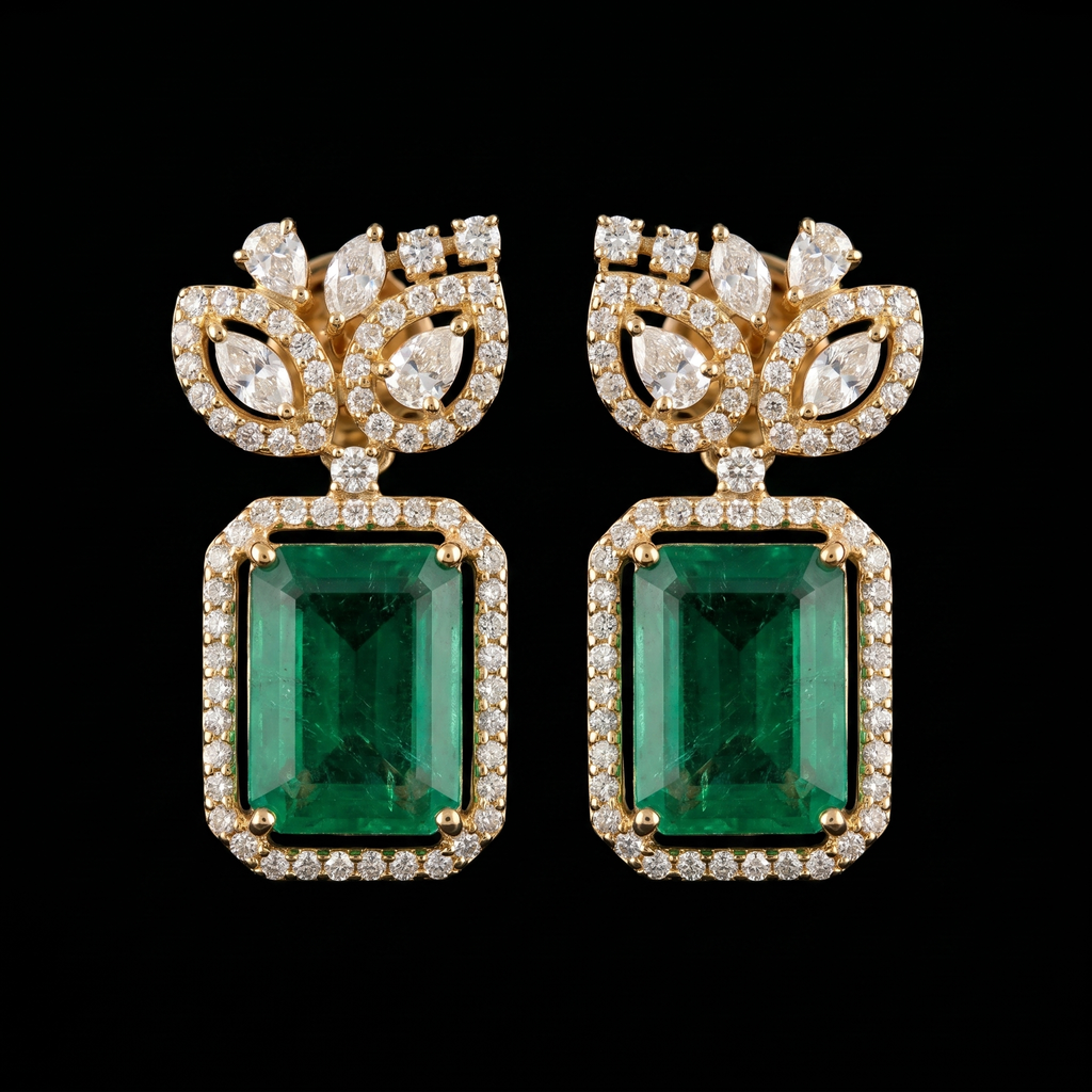 13.65 Ct EARRINGS with the Purity of 18K